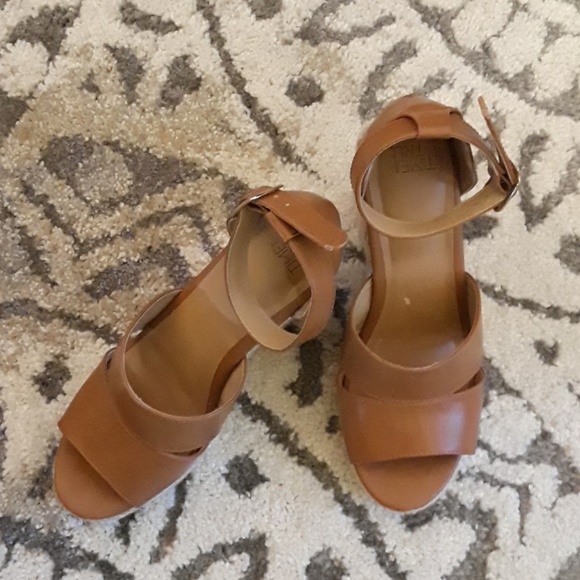 Time &True Brown Ankle Strap Wedge Espadrilles - Picture 2 of 5
